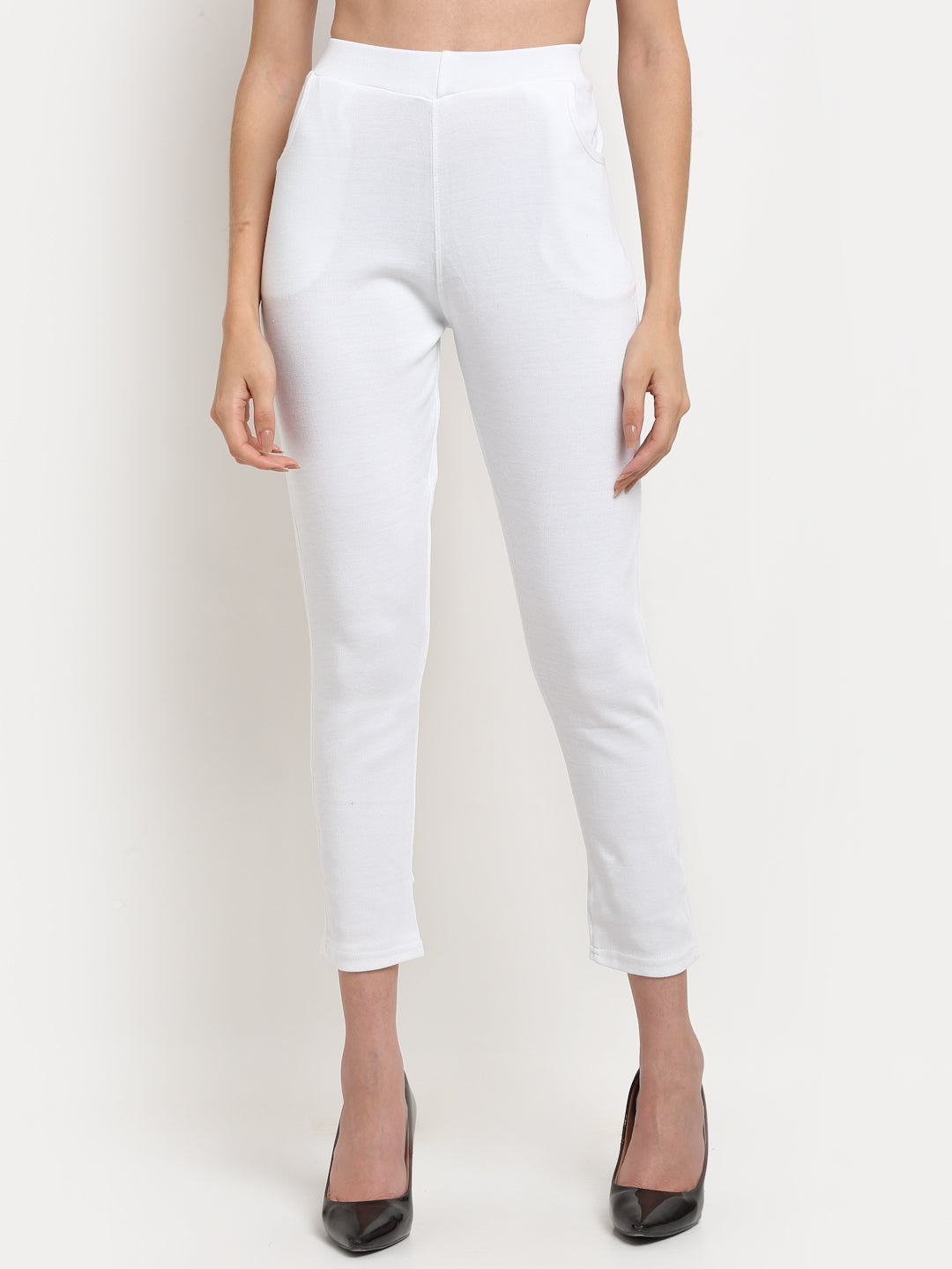 White Woolen Pocket Pant
