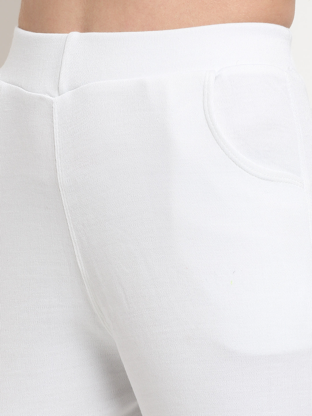White Woolen Pocket Pant