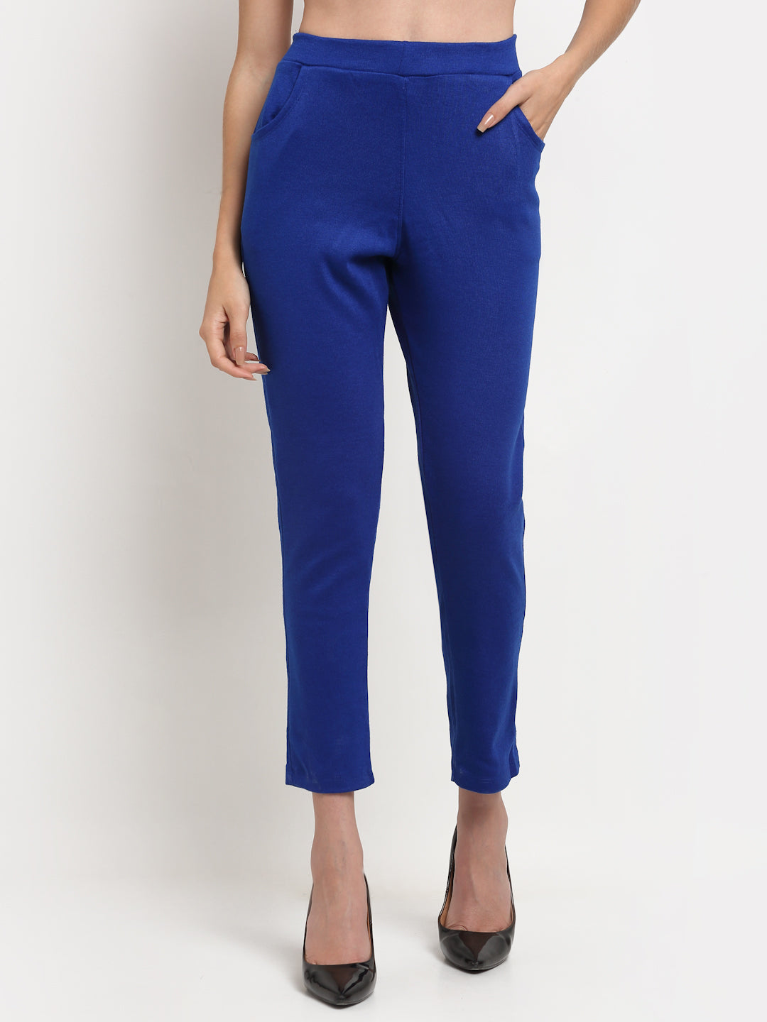 Royal Blue Woolen Pocket Pant