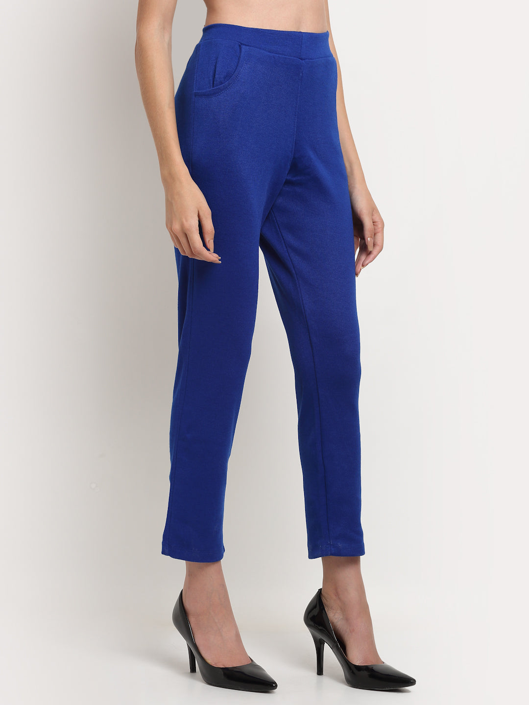 Royal Blue Woolen Pocket Pant