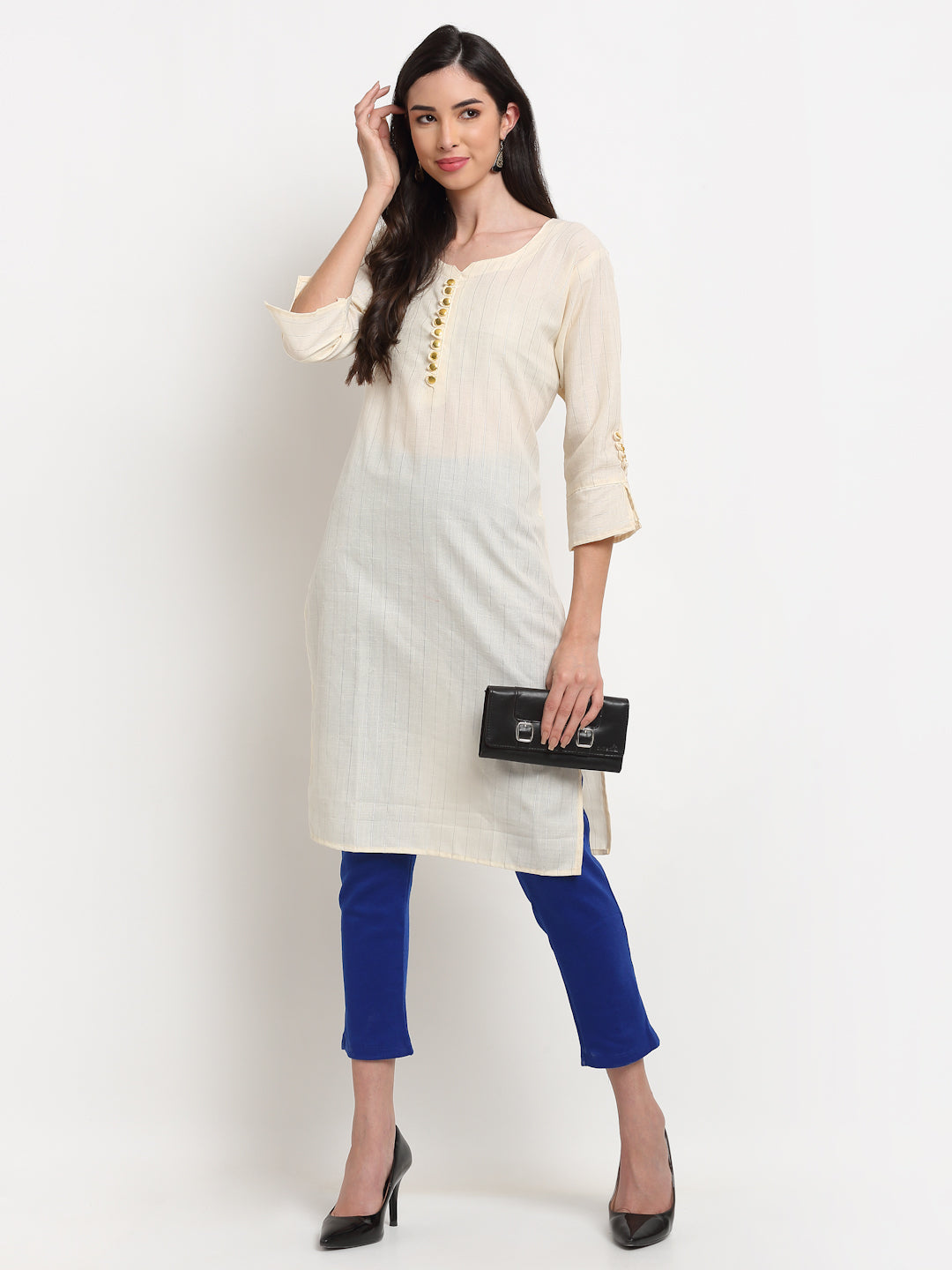 Royal Blue Woolen Pocket Pant