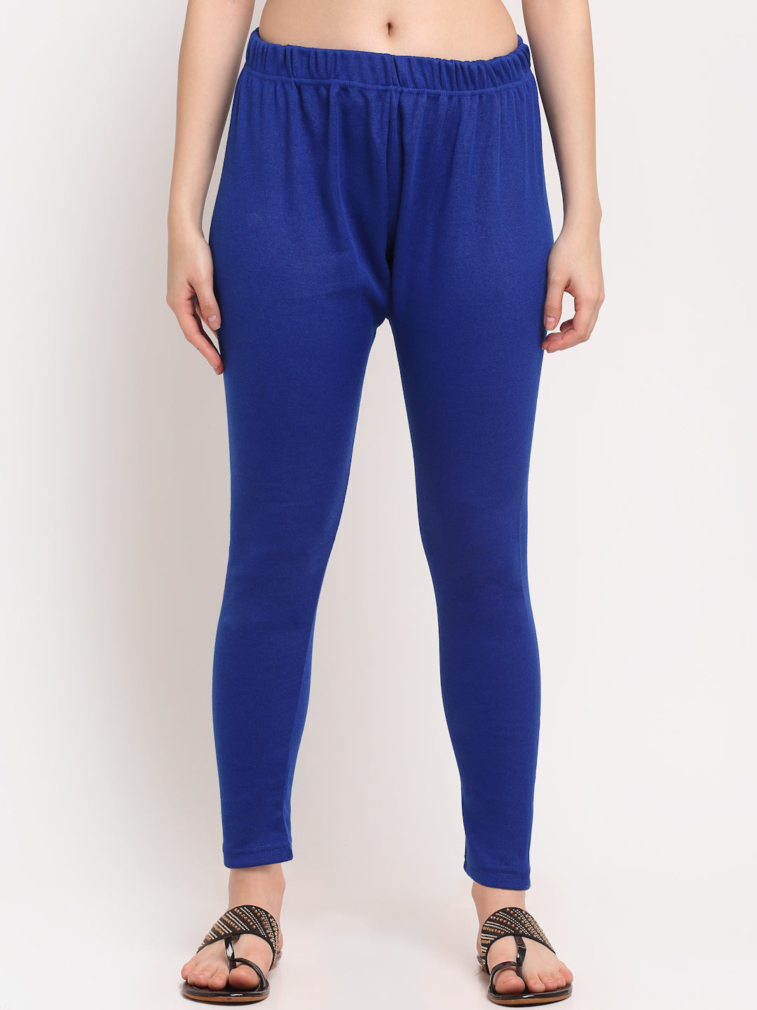 Royal Blue Woolen Ankle-Length Legging