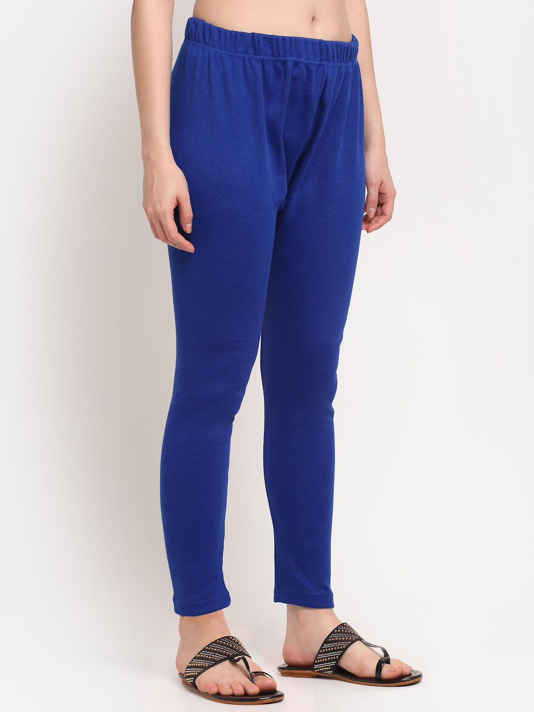 Royal Blue Woolen Ankle-Length Legging
