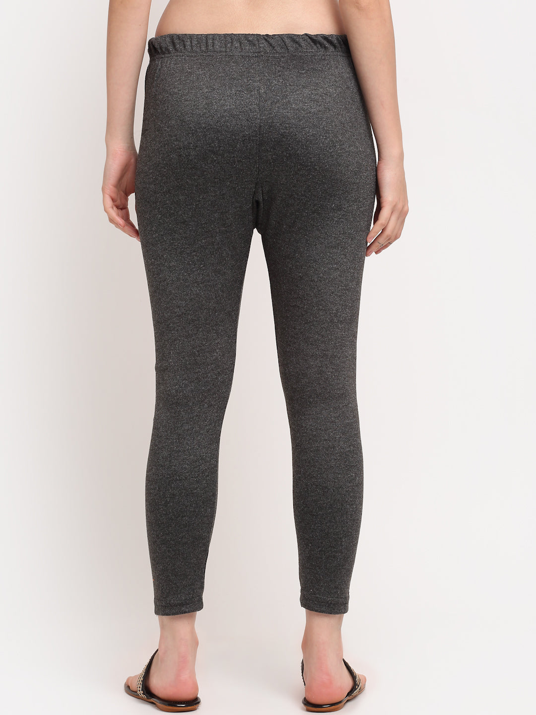 Dark Grey Woolen Ankle-Length Legging