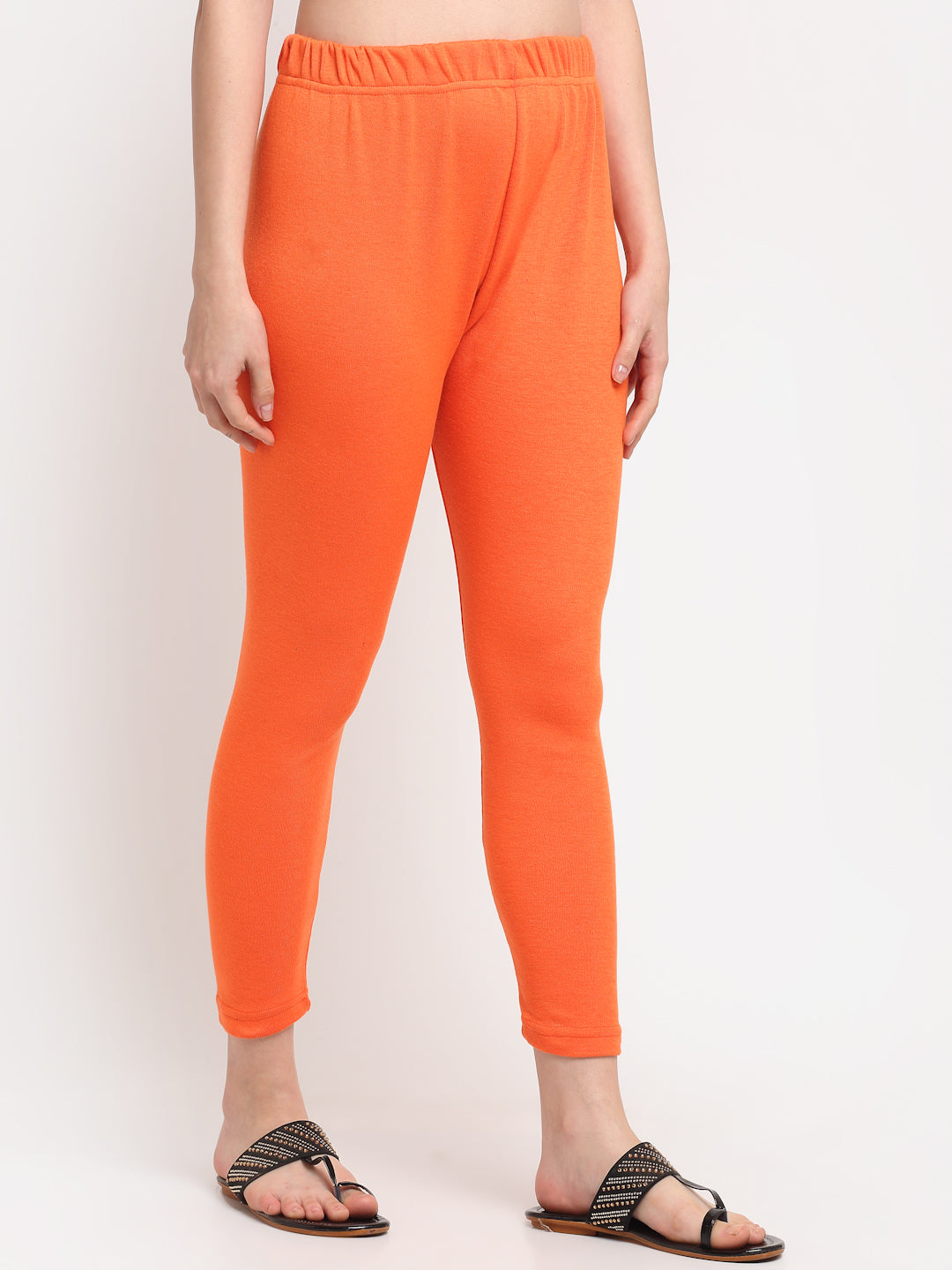 Orange Woolen Ankle-Length Legging