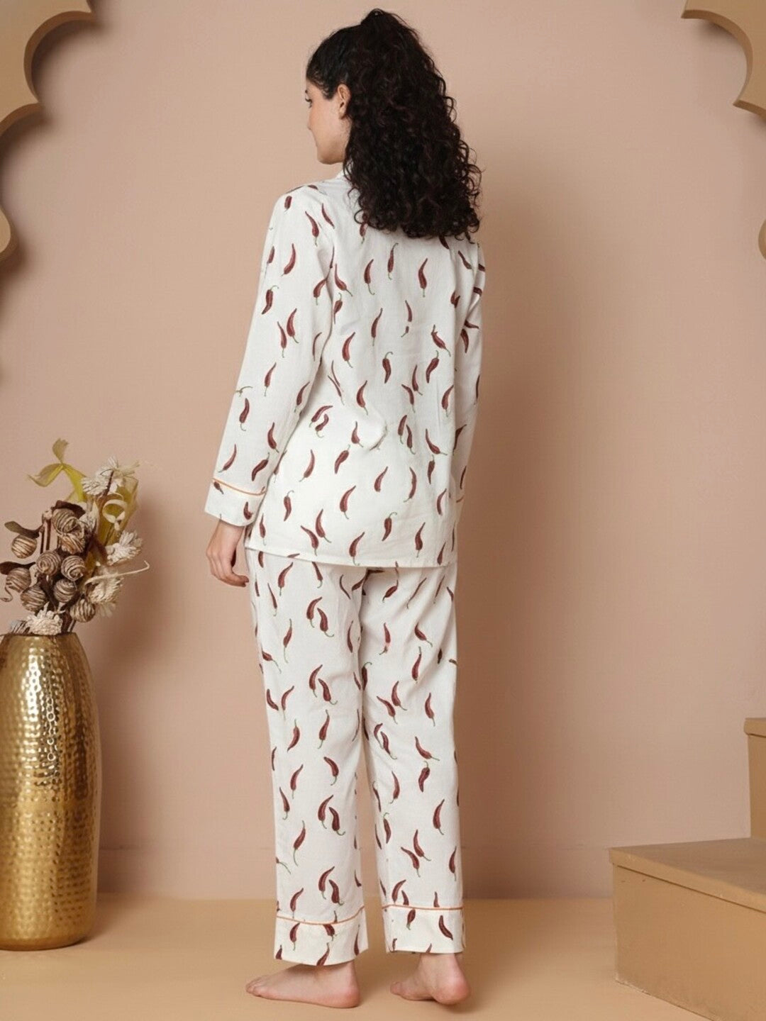 Mirchi Collar Night Suit