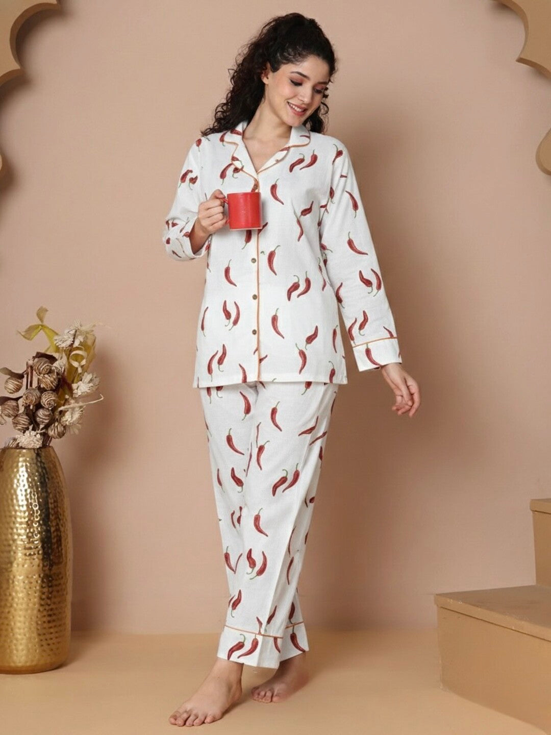 Mirchi Collar Night Suit