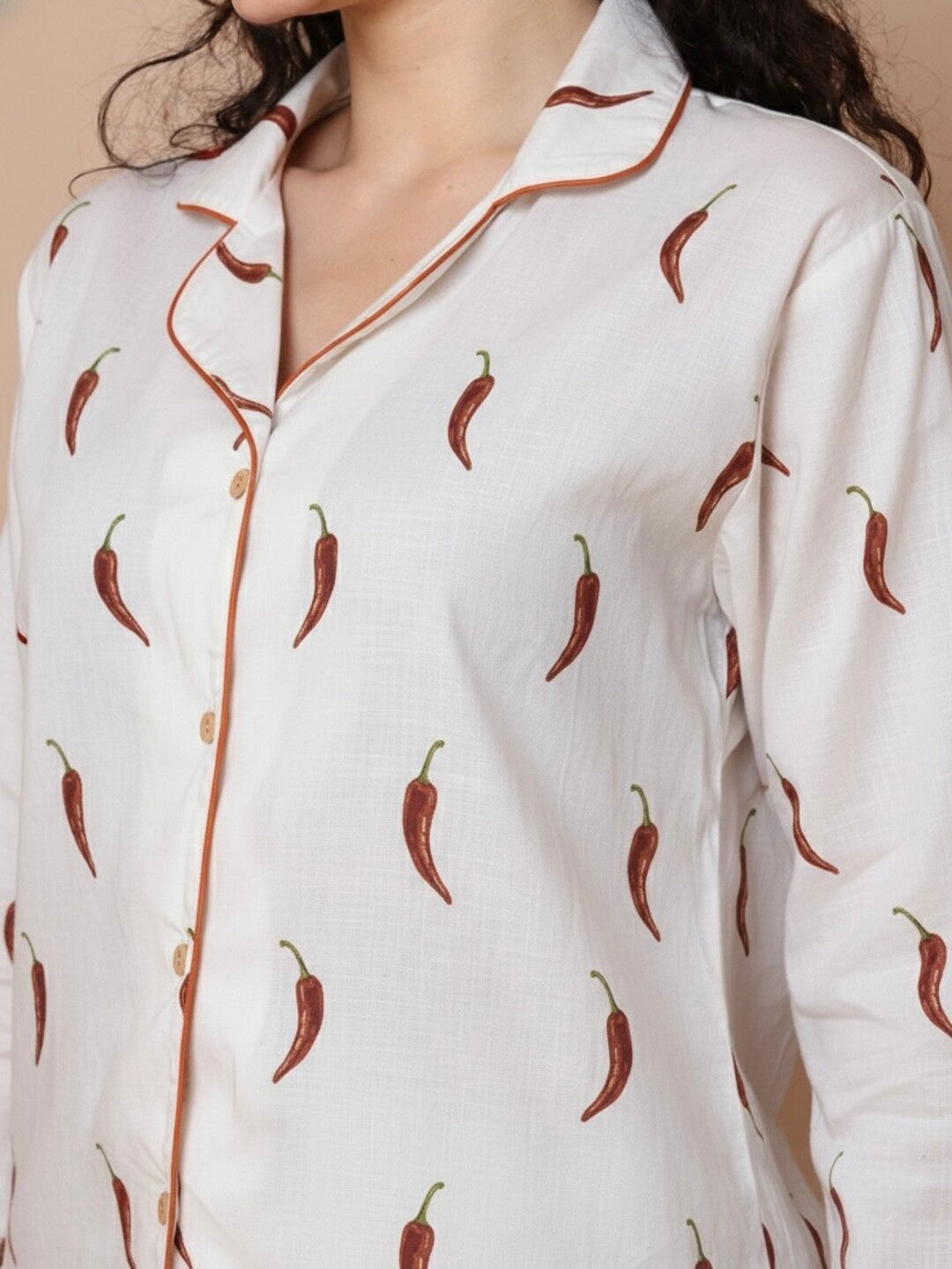 Mirchi Collar Night Suit