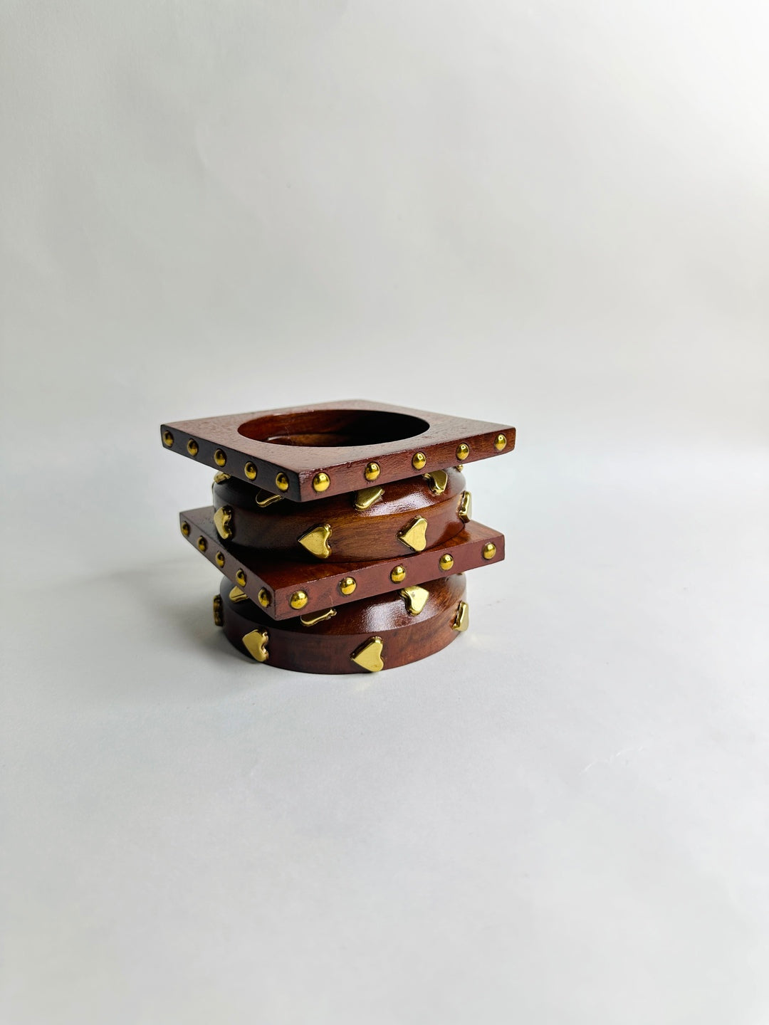 Sassy Brassy wooden Bangles-Set of 4