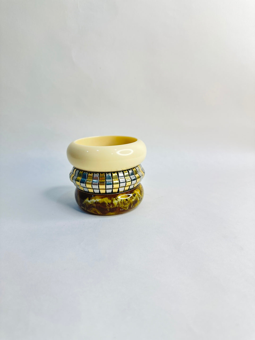 Kem cho Resin & Brass Bangles-Set of 3