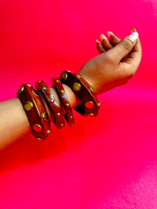 Polka Affair wooden Bangles-Set of 4