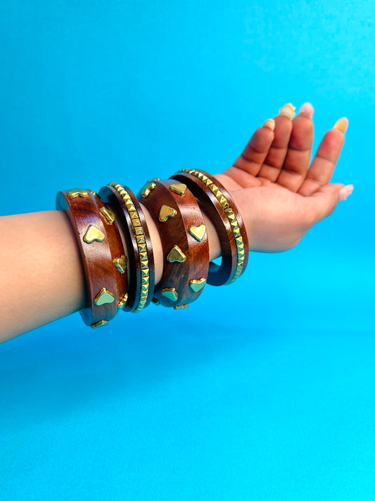 Heart-throb wooden Bangles-Set of 4