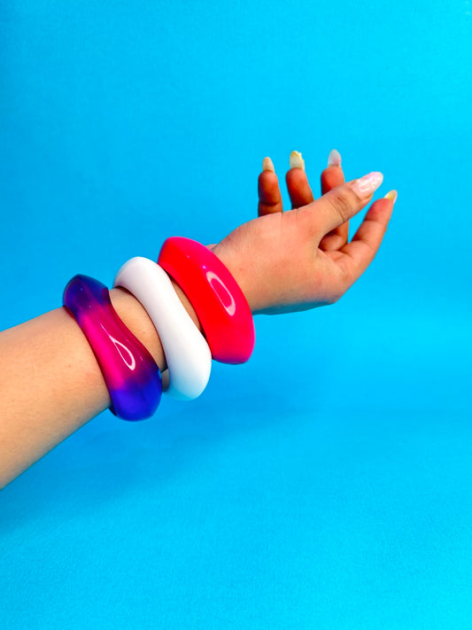 Girly pop  Resin Bangles-Set of 3