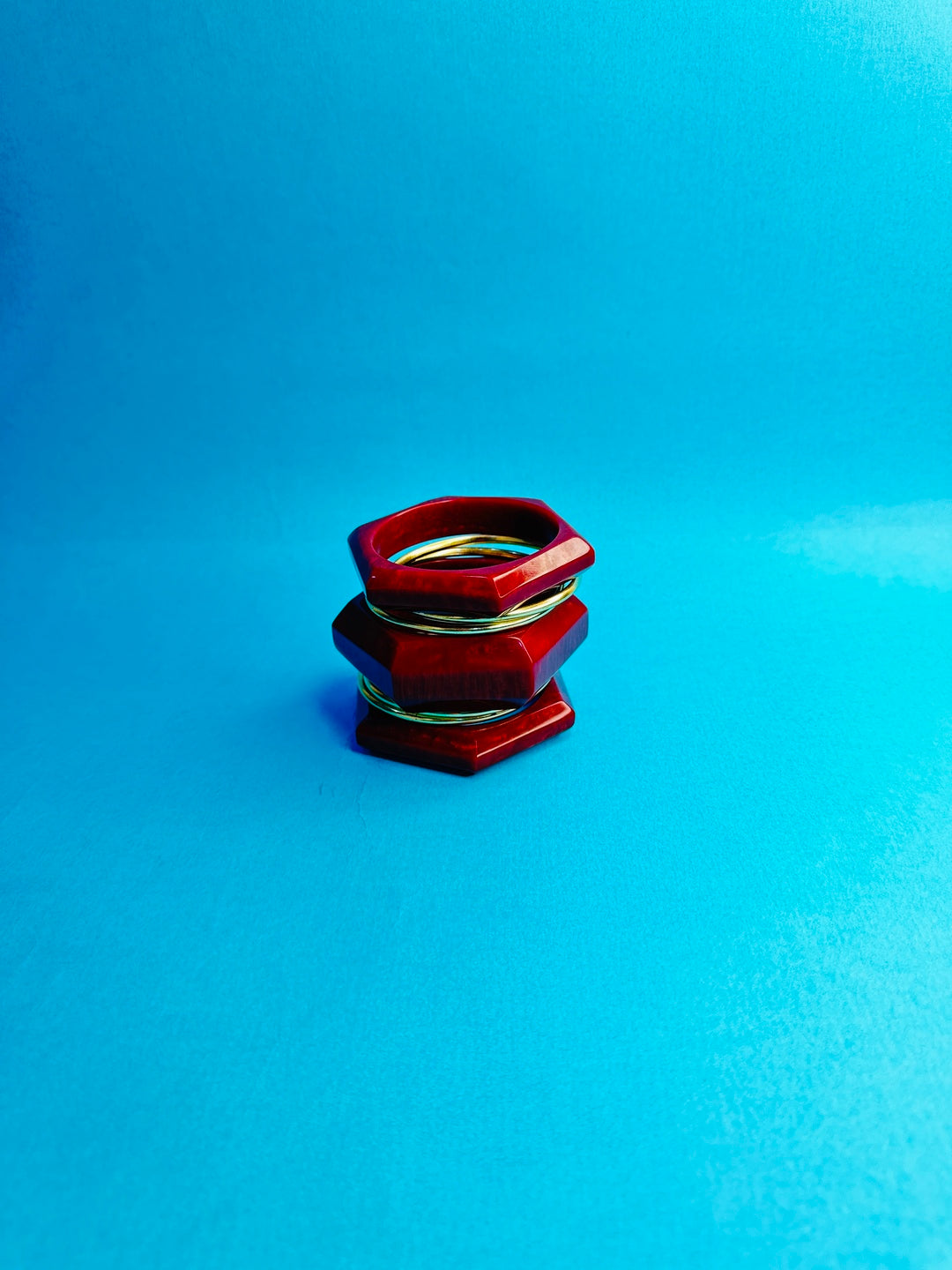 Anarkali Resin, Brass Bangles- Set of 7