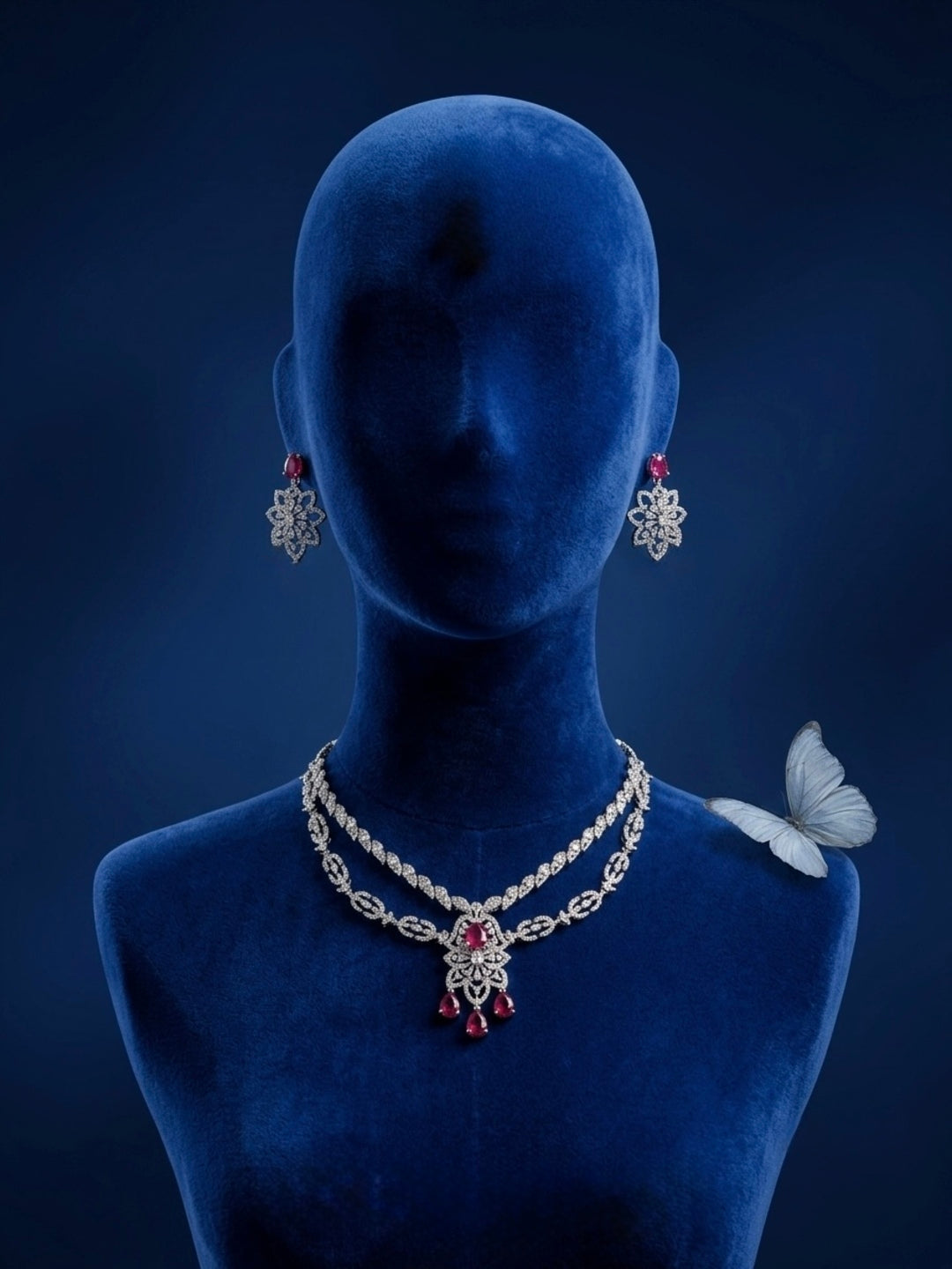 Ruby Bloom Two-Layer Jewellery Set