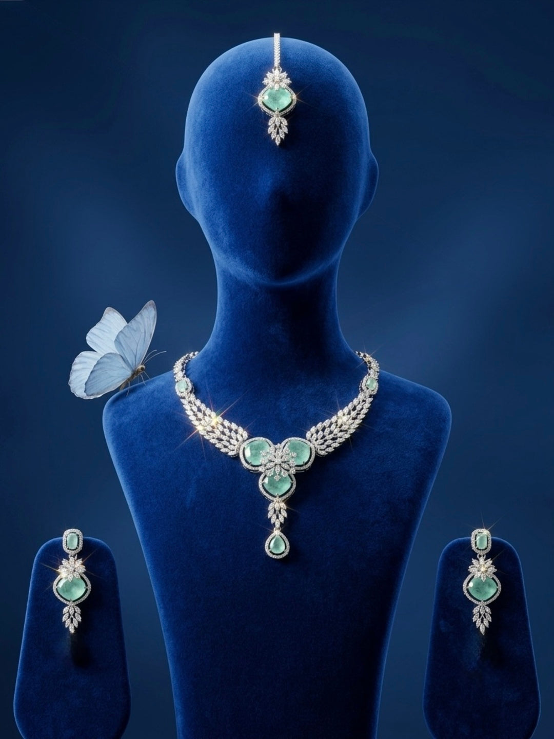 Minty Garden Jewellery Set with Mangtika