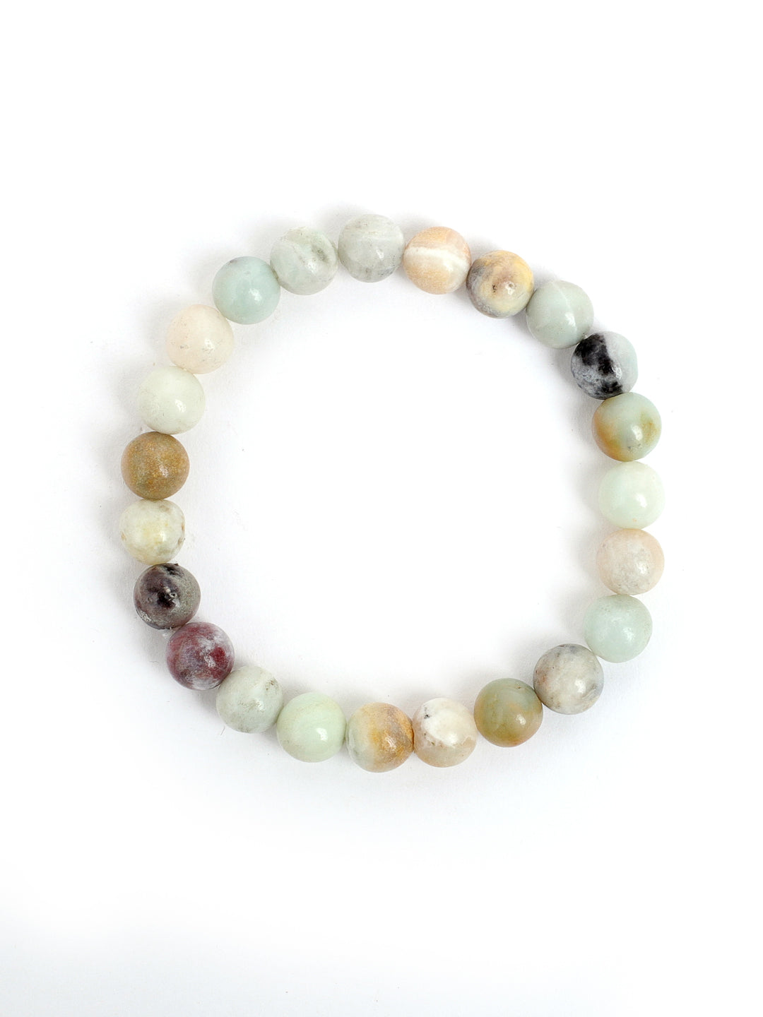 Combo Of Rose Quartz ,Lawa  And Amazonite Semi Precious Stone Bracelet