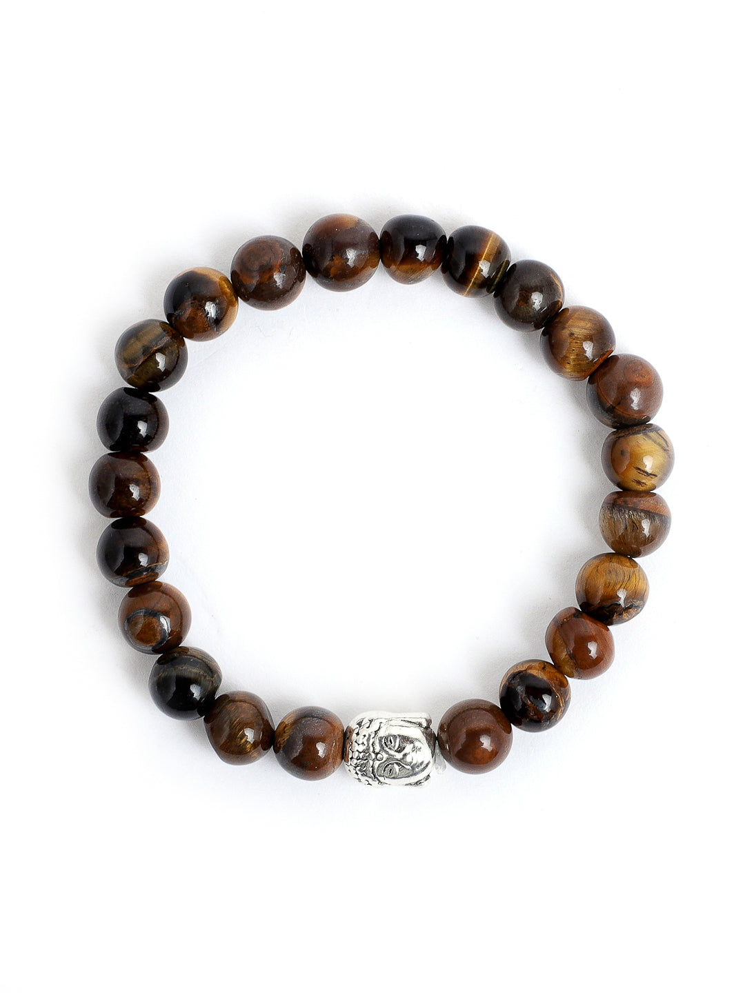 Combo Of Tiger Eye And Mos Agate Semi Precious Stone Bracelet