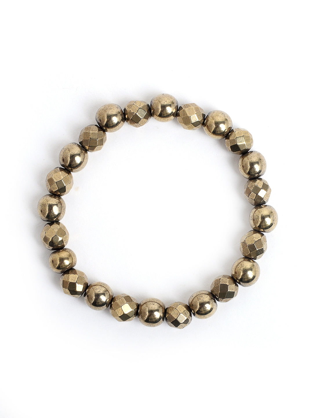 Combo Of Tiger Eye And Golden Pyrite Semi Precious Stone Bracelet