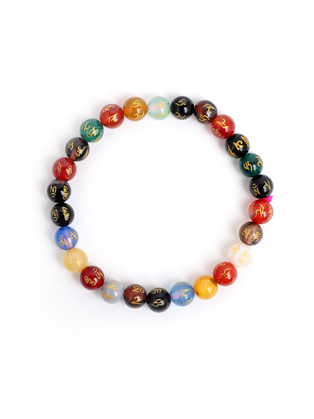 Combo Of Lawa ,Seven Chakra And Om Mani Multi Semi Precious Stone Bracelet