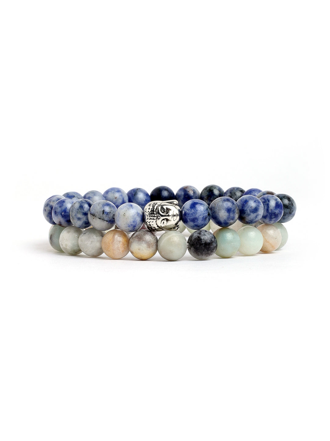 Combo Of Amazonite And Sodolite Semi Precious Stone Bracelet