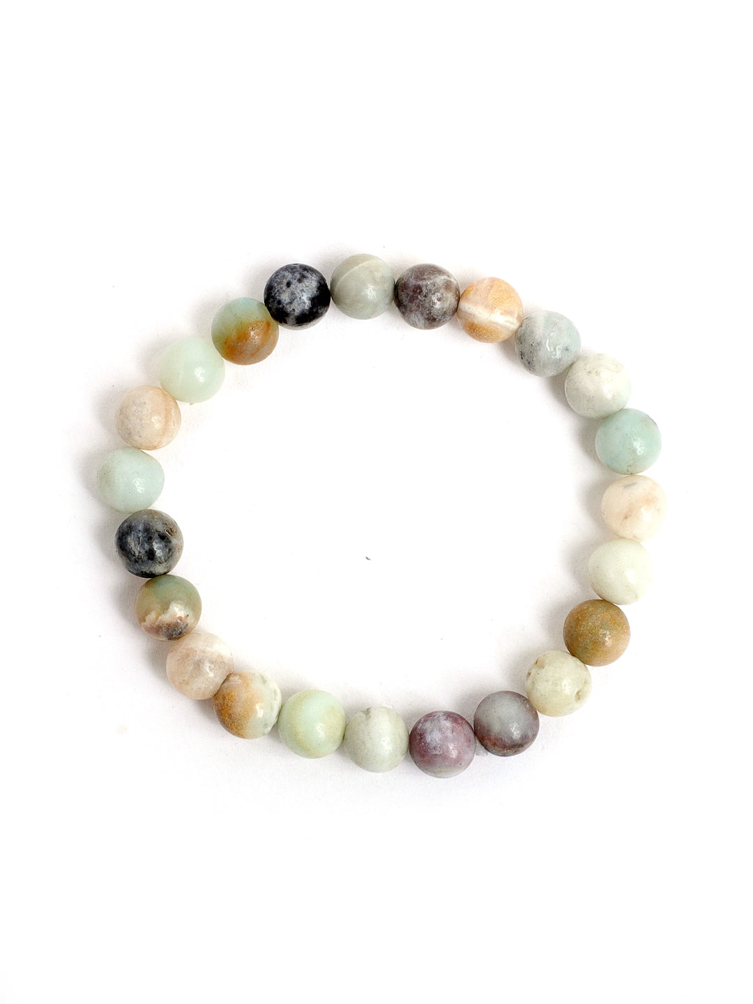 Combo Of Amazonite And Mos Agate Semi Precious Stone Bracelet