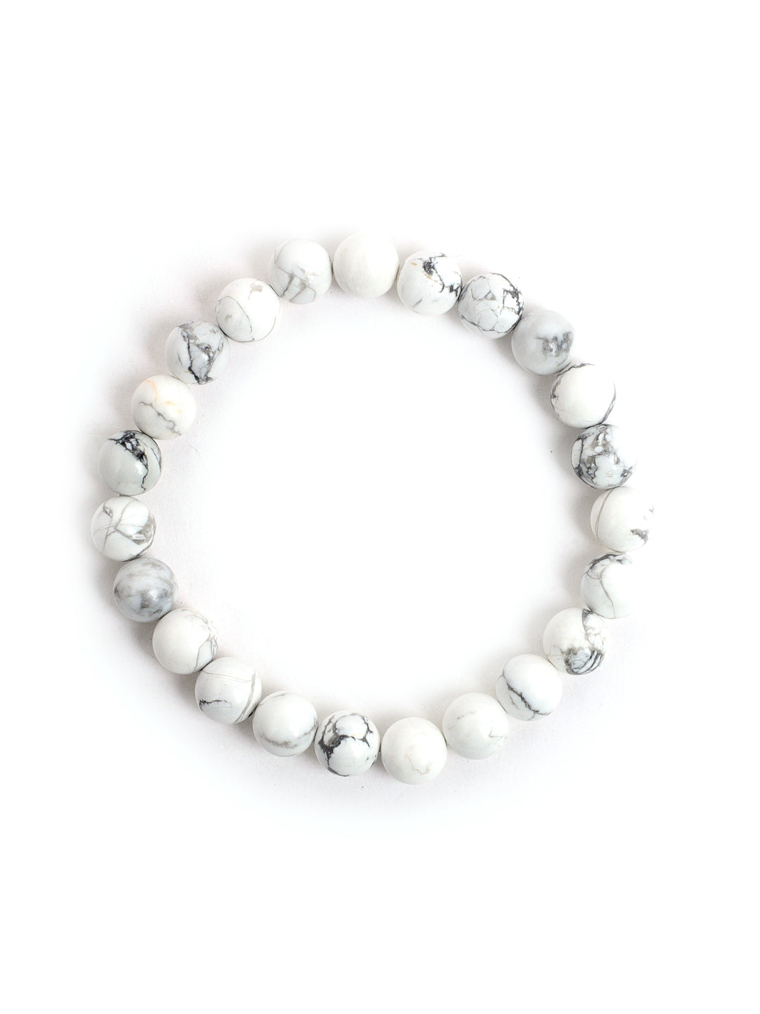Combo Of Howlite And Rose Quartz Semi Precious Stone Bracelet