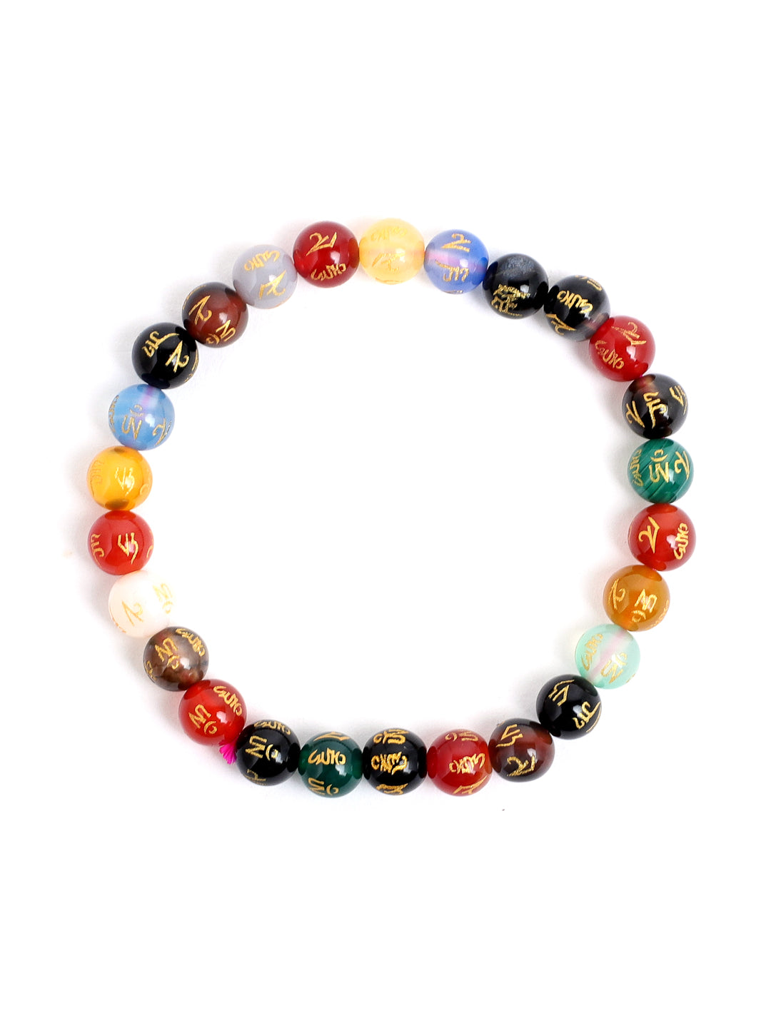 Combo Of Triple Action And Om Mani Multi Semi Precious Stone Bracelet