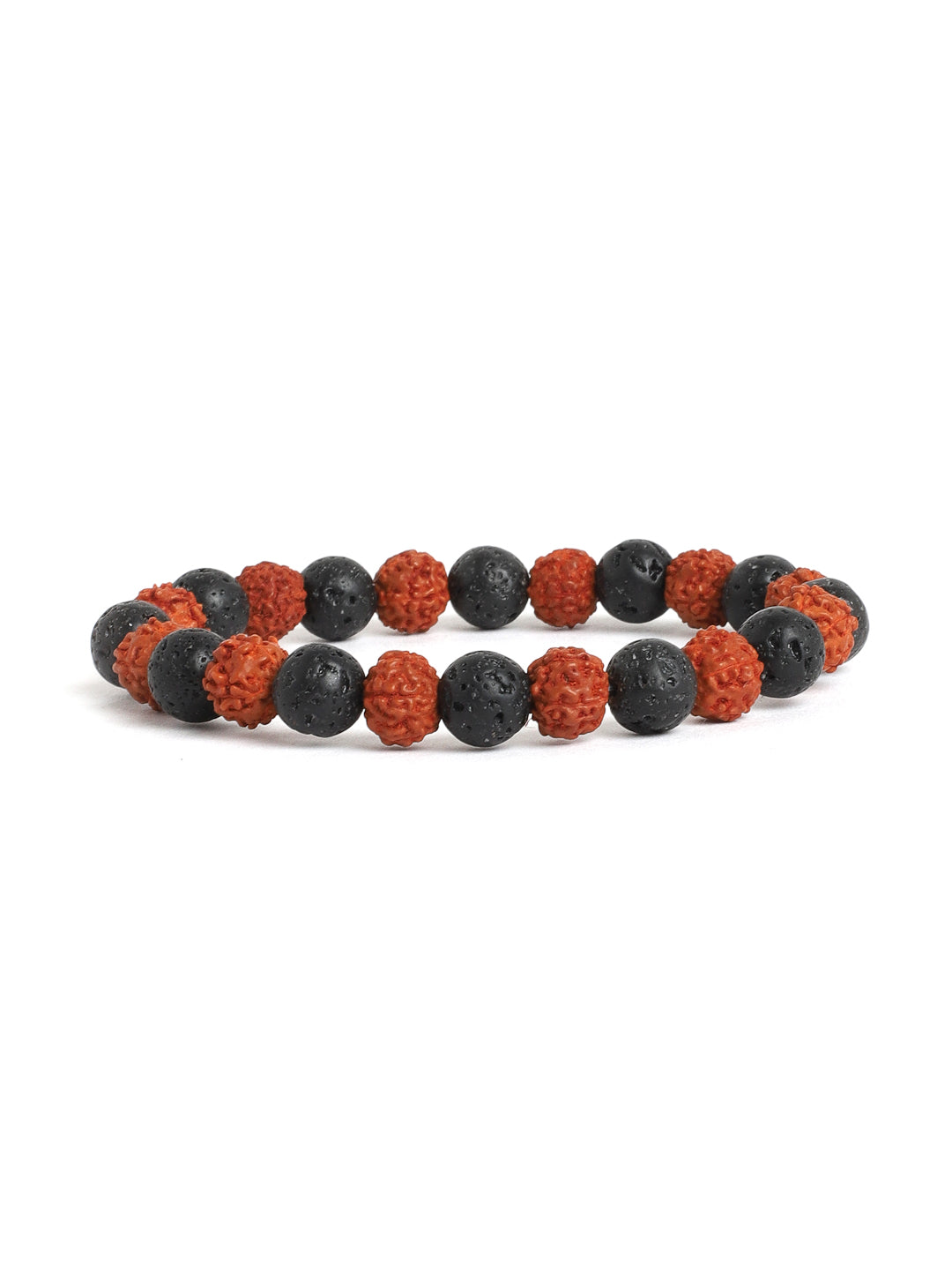 Combo Of Lawa Rudraksh ,Hemetite  And Tiger Eye Semi Precious Stone Bracelet