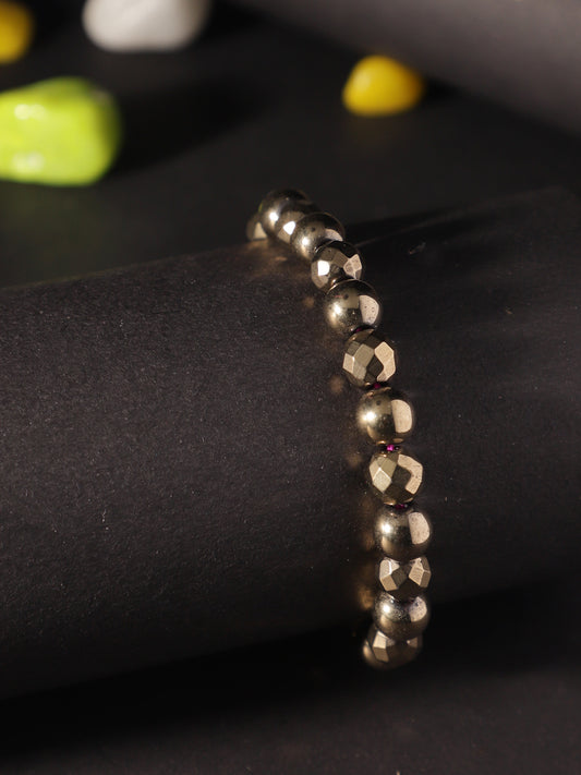 Golden Pyrite Semi Precious Stone Bracelet