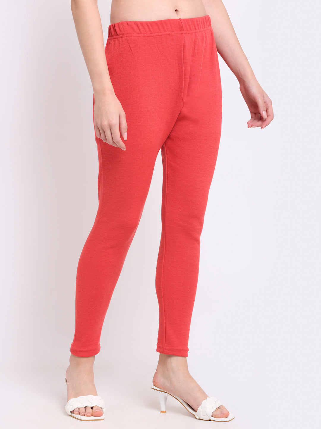 Peach Woolen Ankle-Length Legging