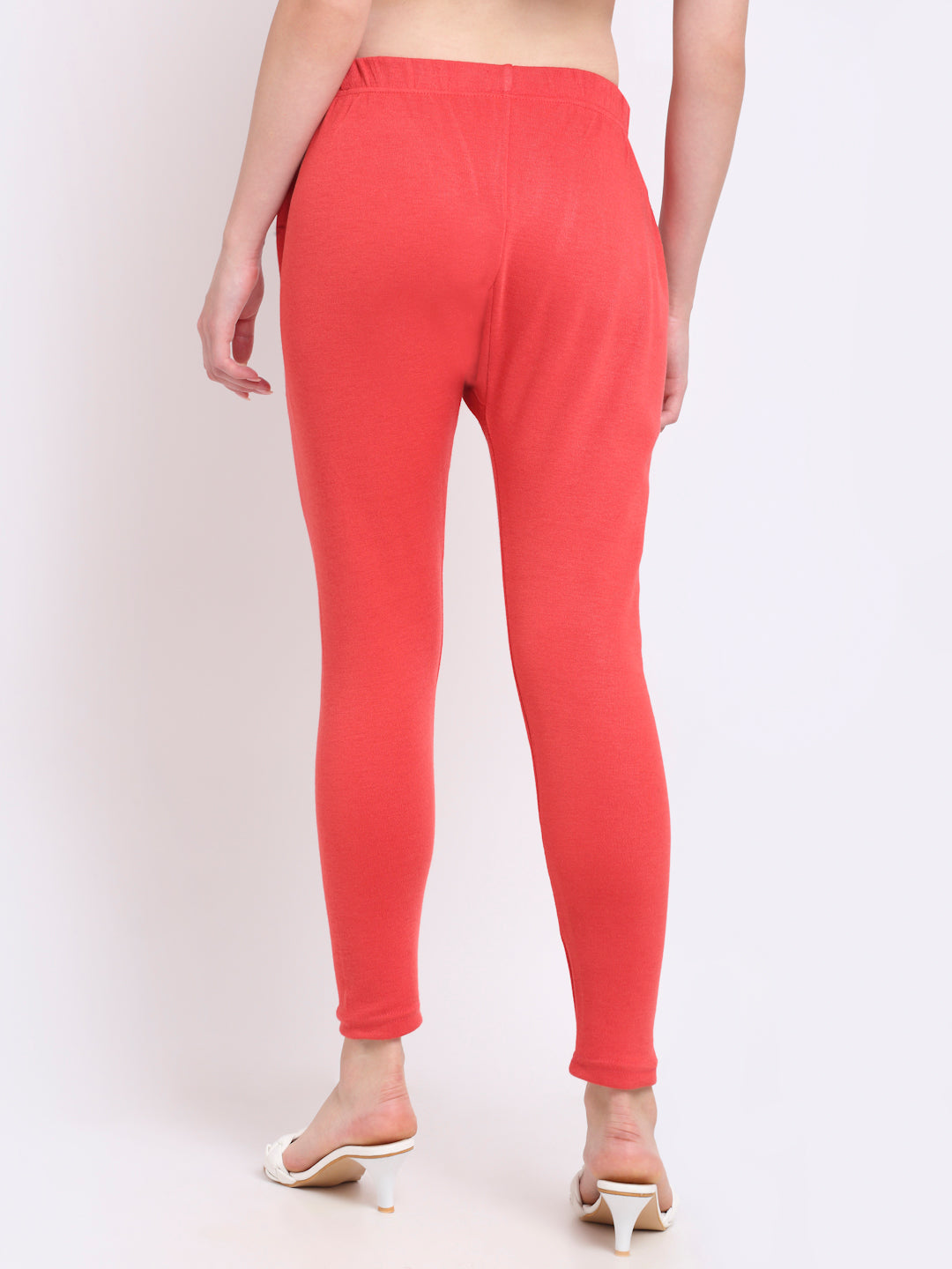 Peach Woolen Ankle-Length Legging
