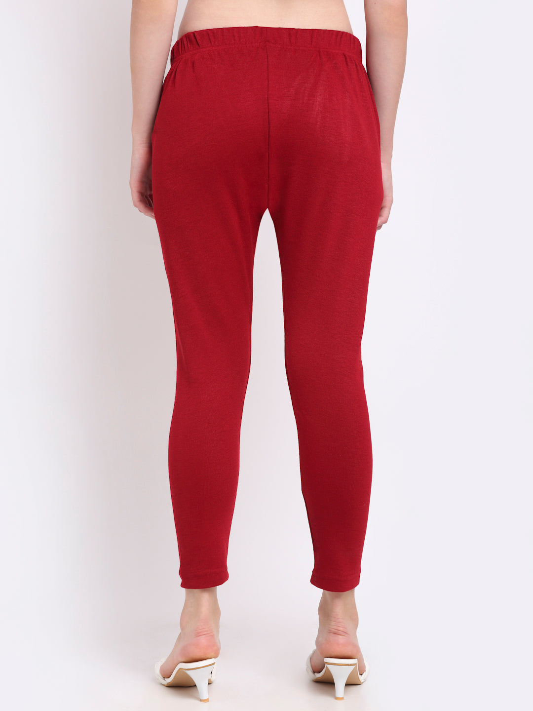 Maroon Woolen Ankle-Length Legging