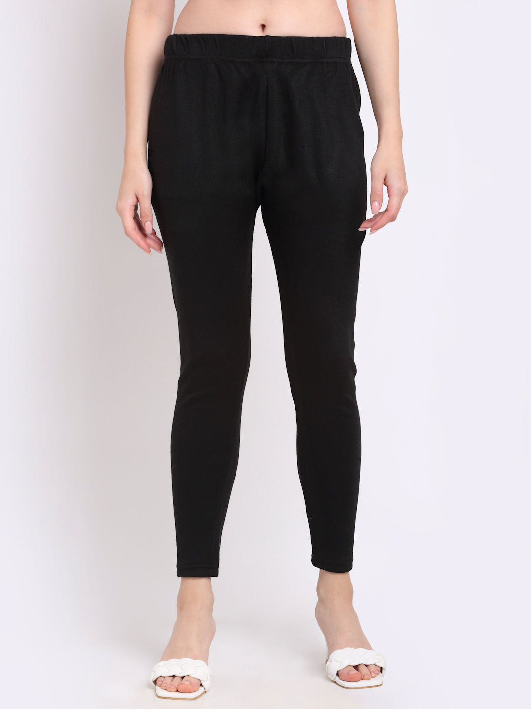 Black Woolen Ankle-Length Legging