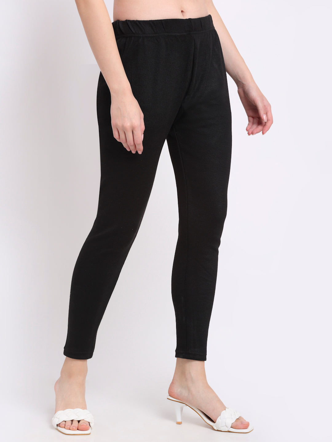 Black Woolen Ankle-Length Legging