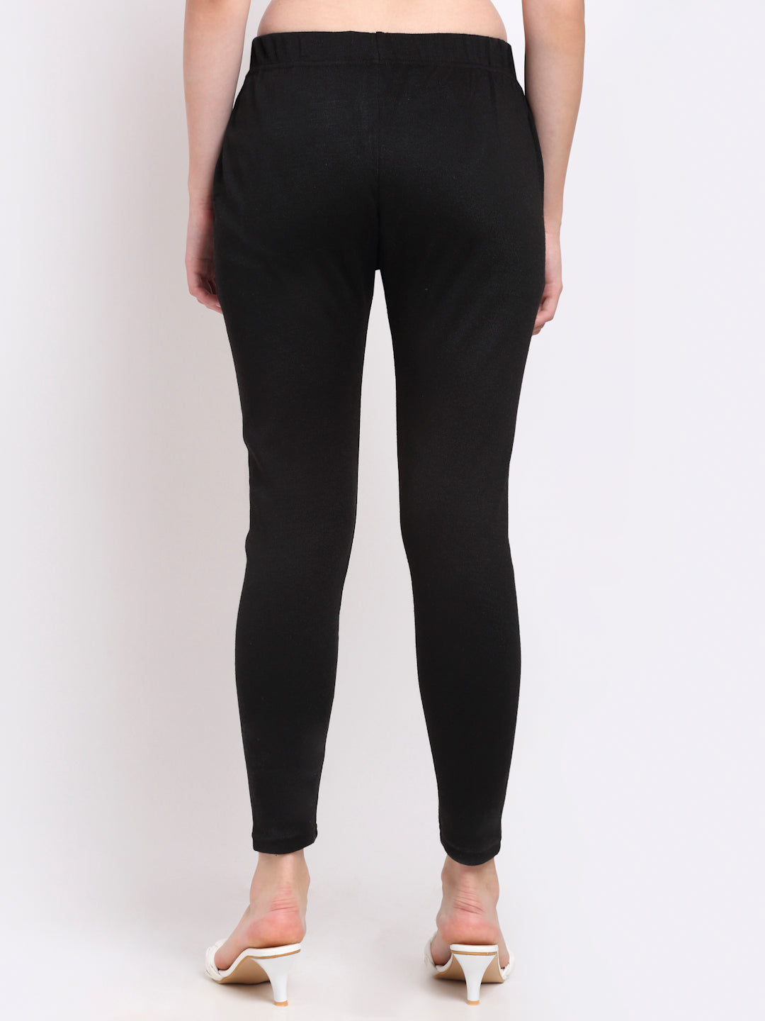 Black Woolen Ankle-Length Legging