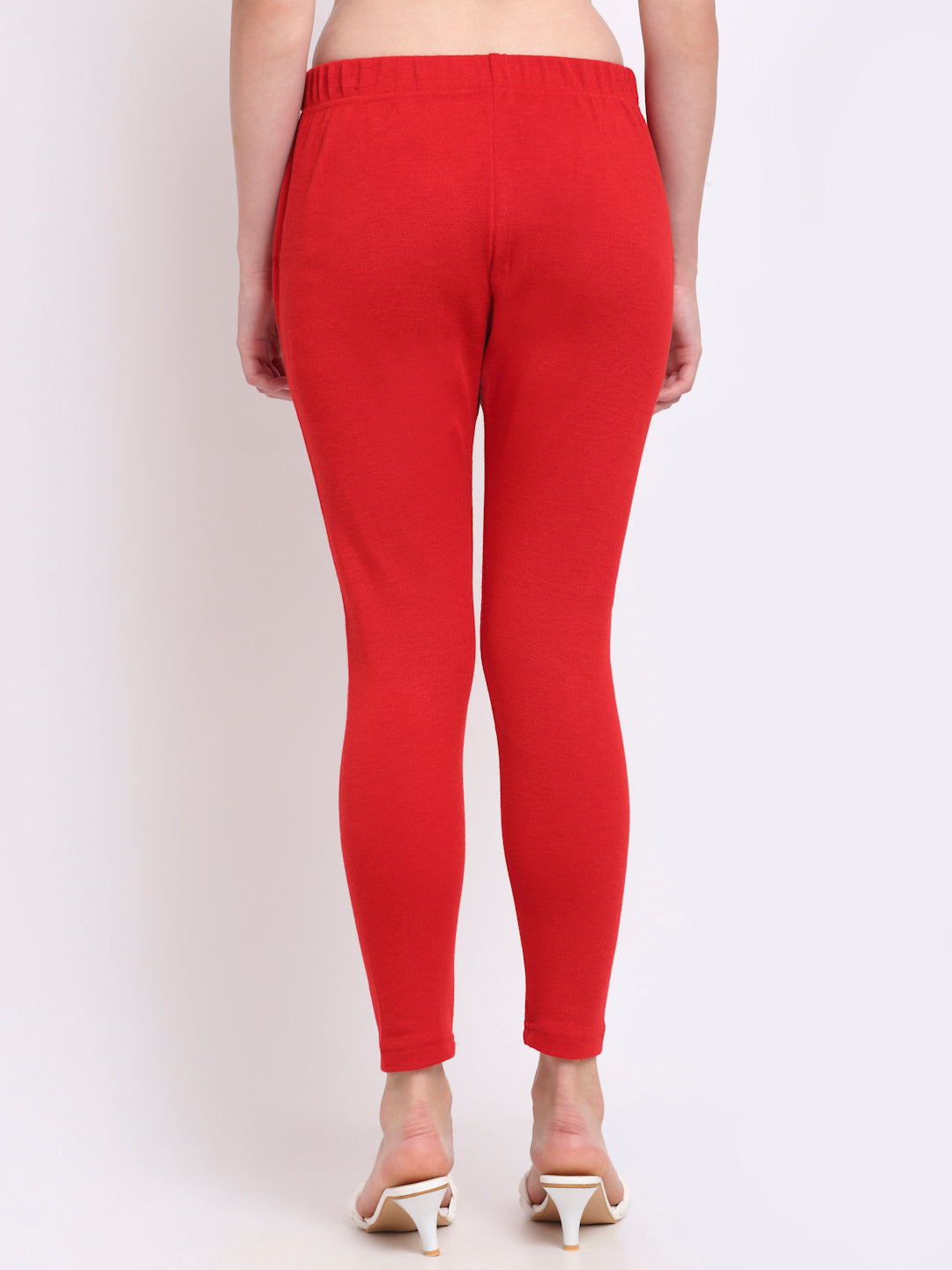 Red Woolen Ankle-Length Legging