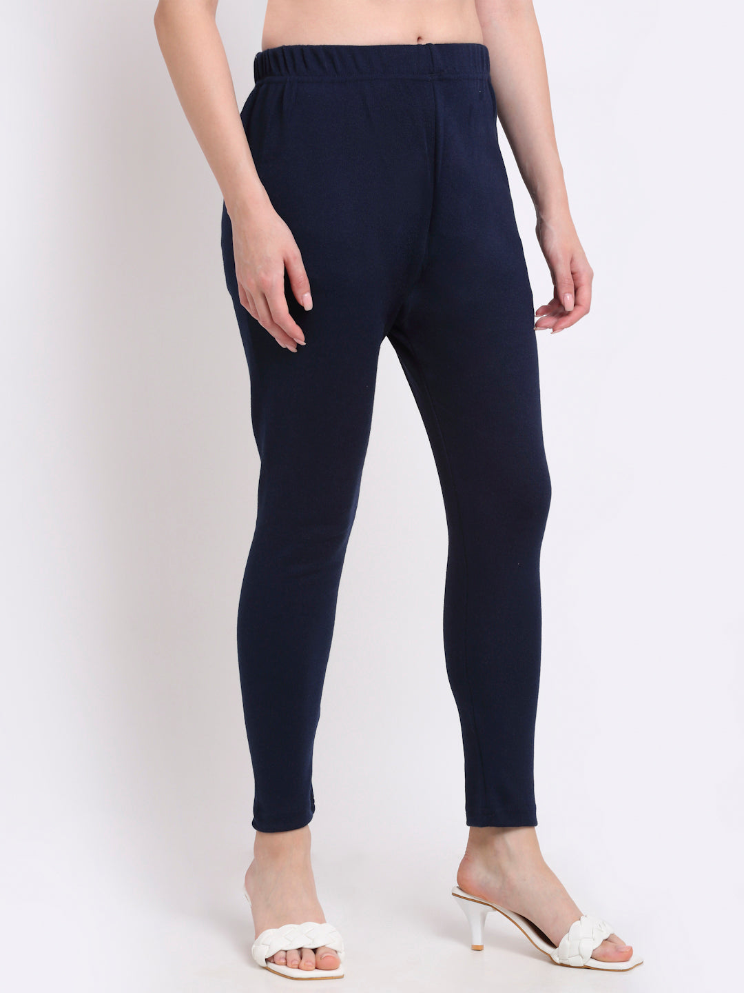 Navy Woolen Ankle-Length Legging