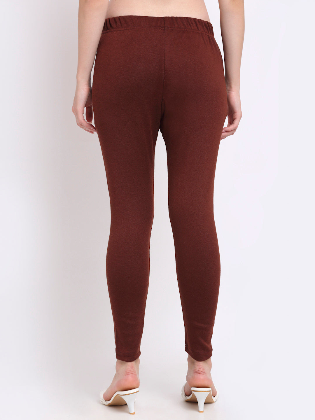 Brown Woolen Ankle-Length Legging
