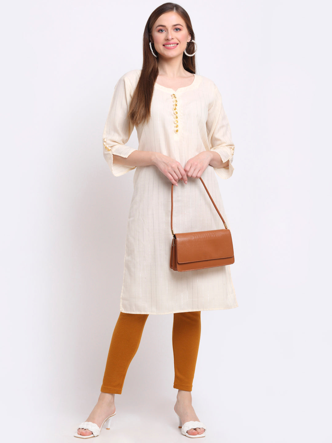 Mustard Woolen Ankle-Length Legging