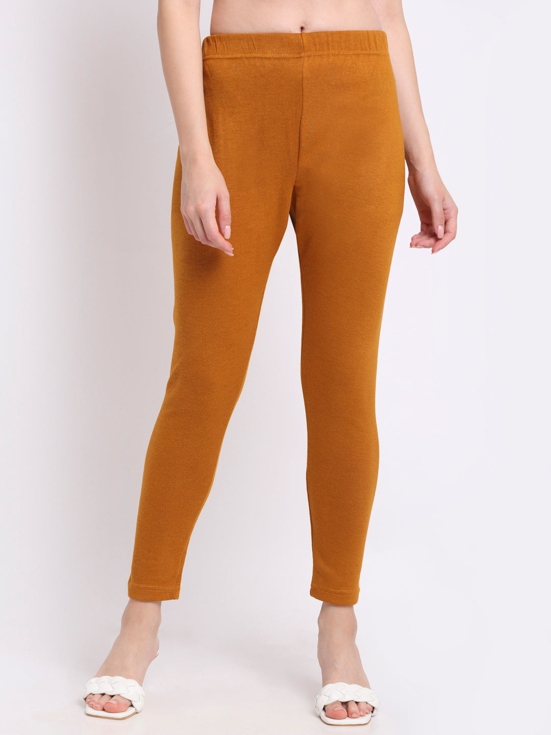 Mustard Woolen Ankle-Length Legging