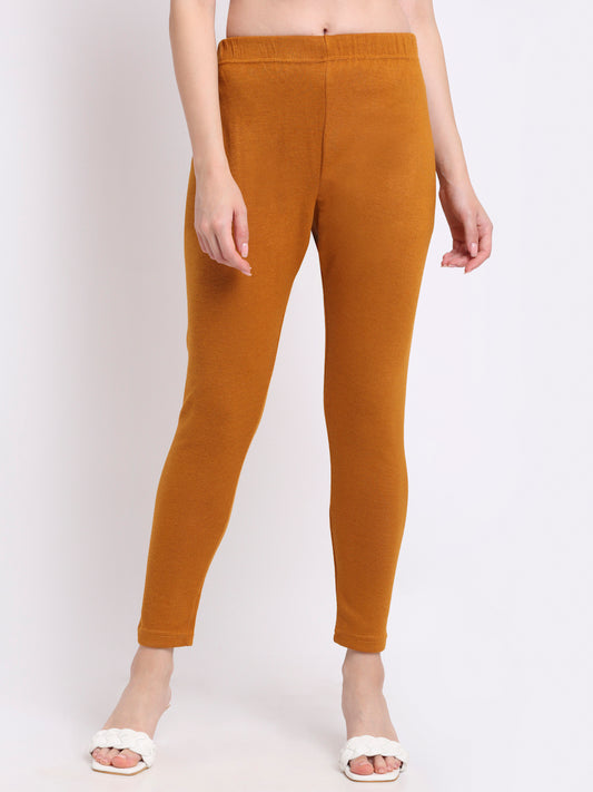 Mustard Woolen Ankle-Length Legging
