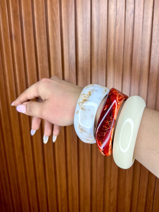Marble Magic Trio Resin Bangles-Set of 3