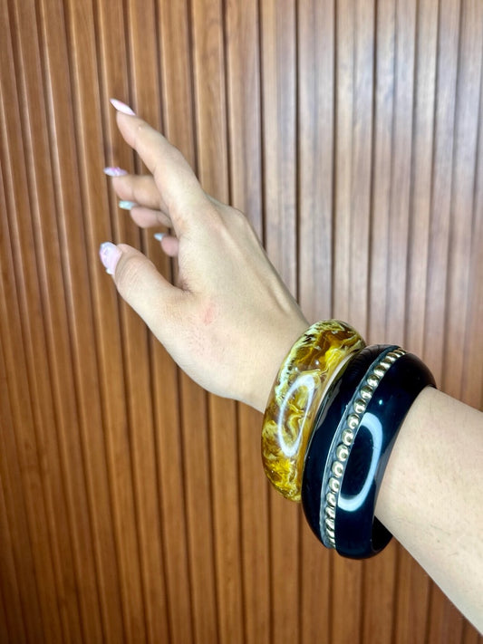 Golden Eclipse Resin Bangles-Set of 2