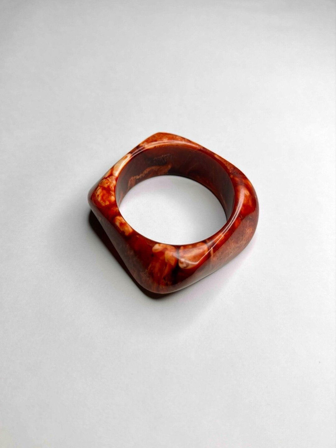 Red Velvet Resin & Brass Bangles-Set of 3