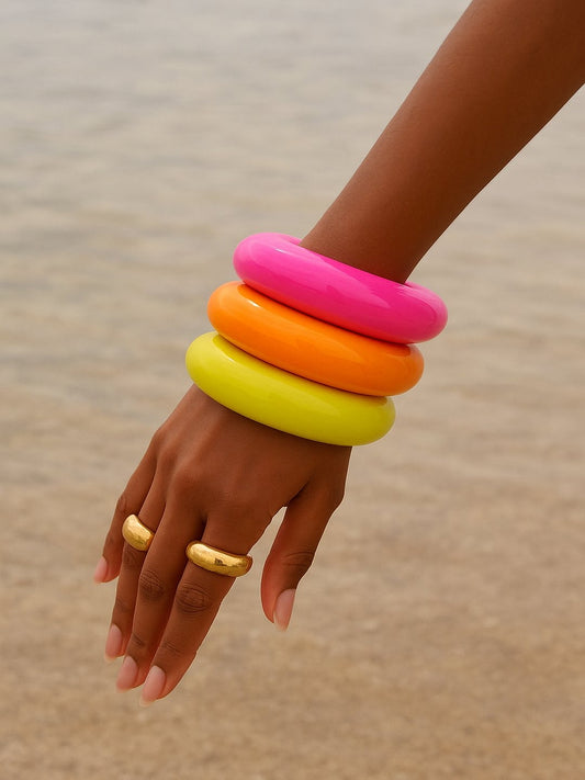 Neon Fiesta Resin Bangles-Set of 3