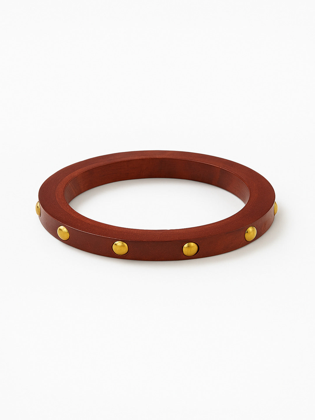 Patola Wooden & Brass Bangles-Set of 9