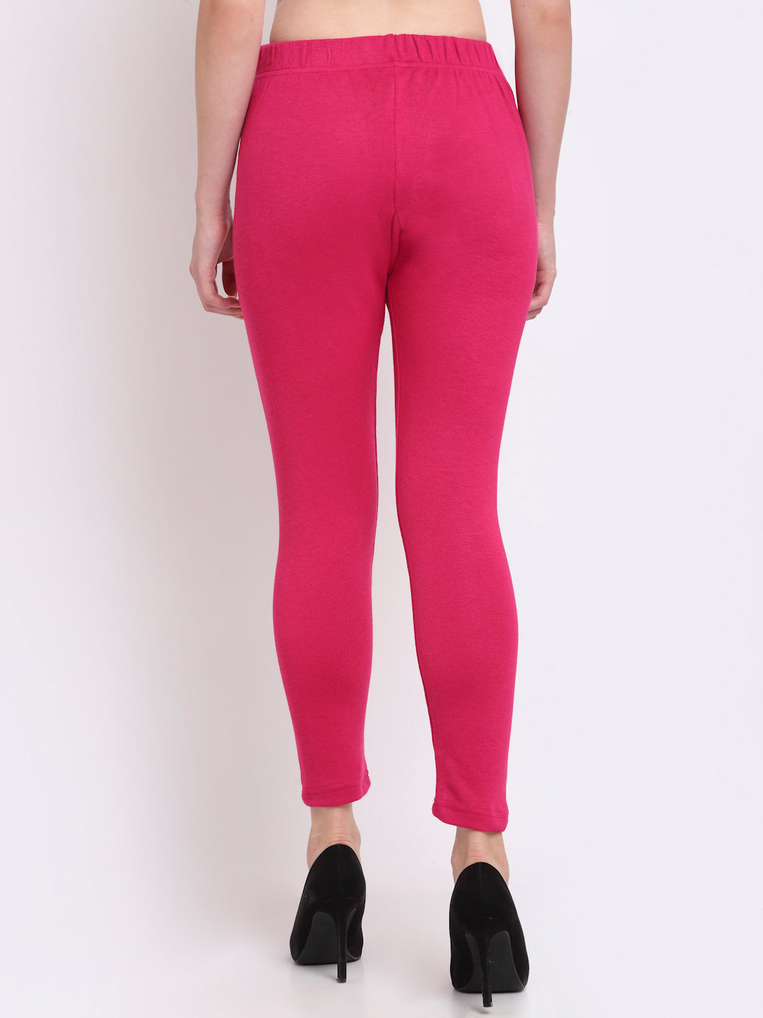 Hot Pink Woolen Ankle-Length Legging