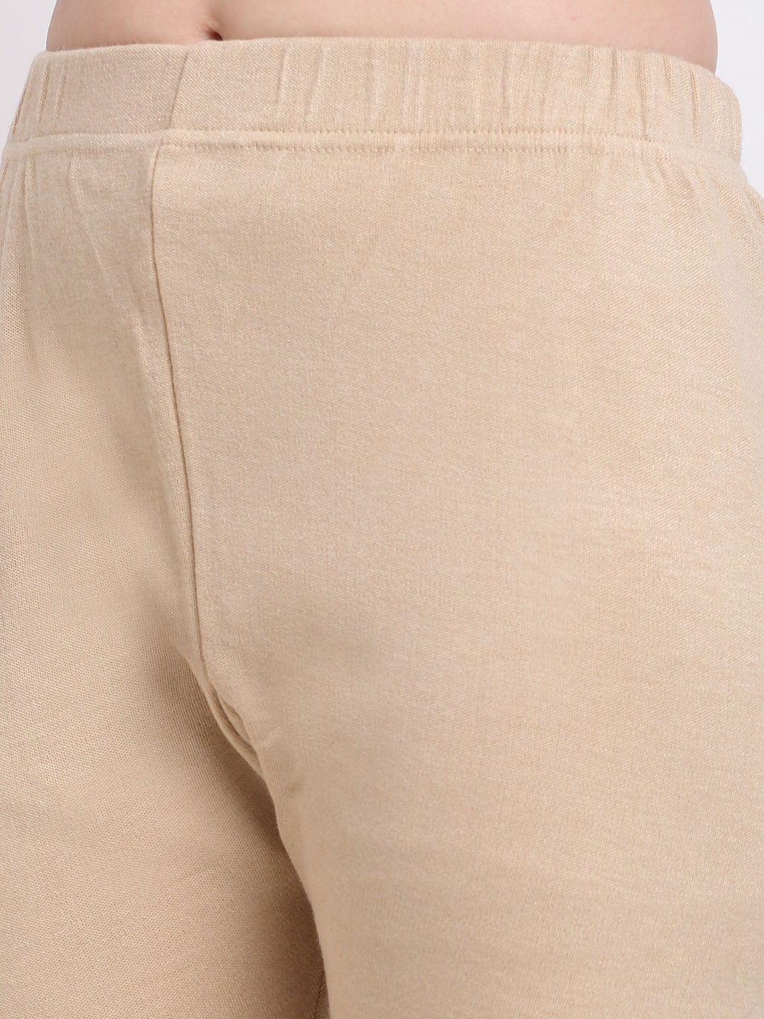 Light Beige Woolen Ankle-Length Legging