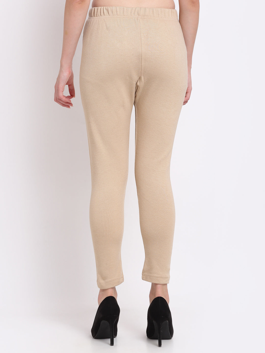 Light Beige Woolen Ankle-Length Legging
